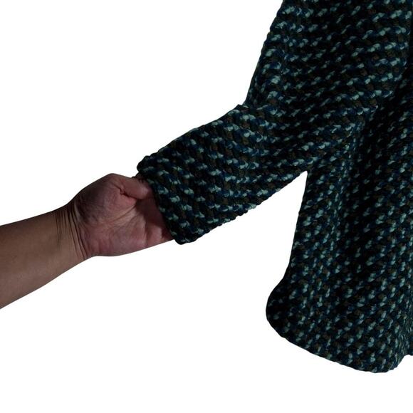 Alembika Womens Jacket XS Textured Wool Blend Leopard Faux Fur Pockets Boho Fit - Picture 8 of 11